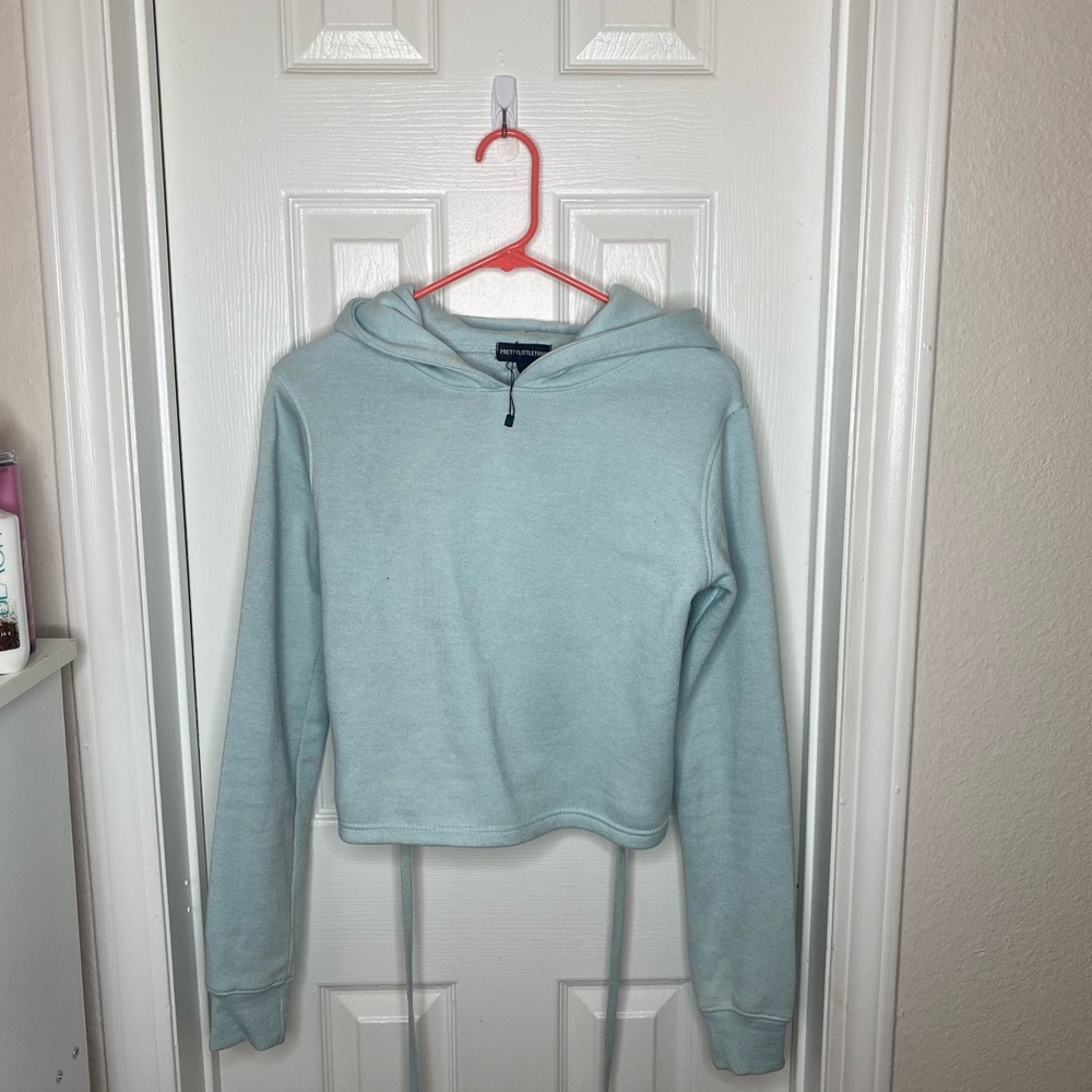 Blue cut oyt back hoodie